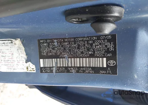 2005 Toyota Prius from USA, damaged, VIN JTDKB20U157040569